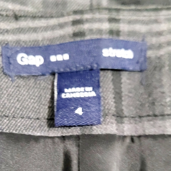 GAP Stretch Plaid Gray Button Detail Skirt Size 4 Career Preppy Lined Side  Zip - Picture 12 of 14